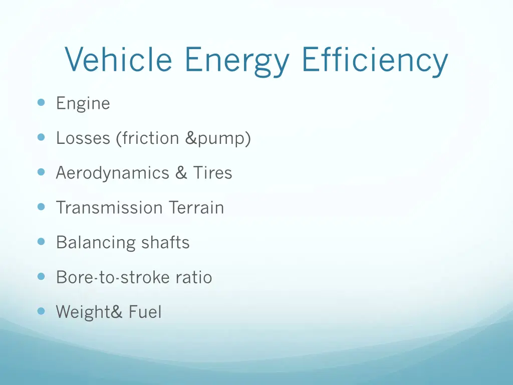 vehicle energy efficiency