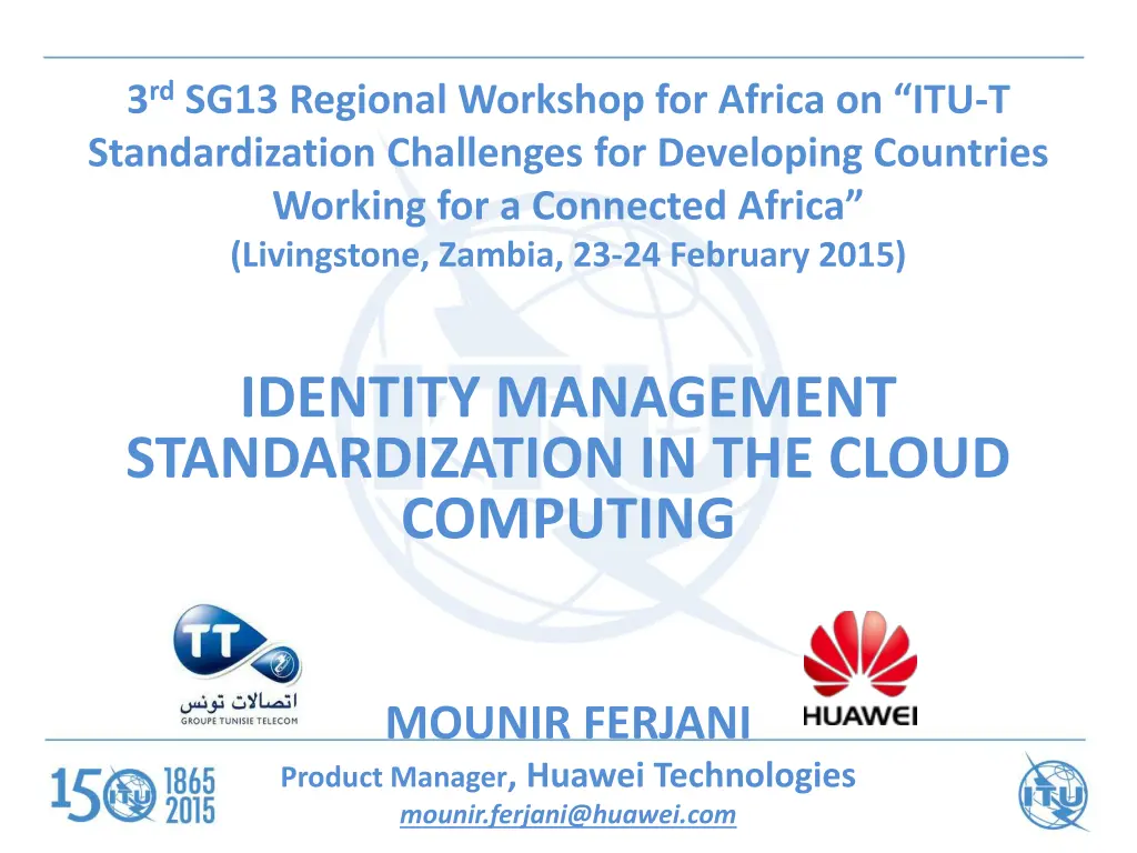 3 rd sg13 regional workshop for africa