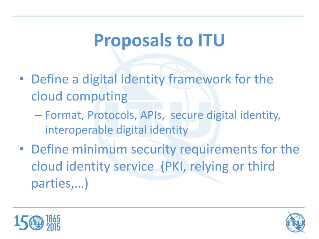 proposals to itu