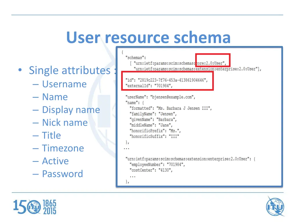 user resource schema