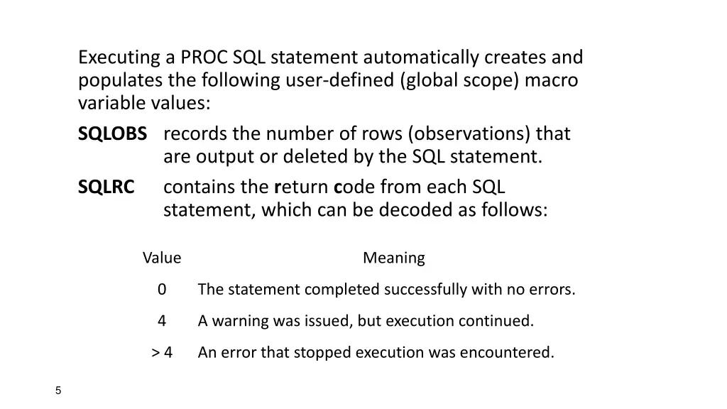 executing a proc sql statement automatically