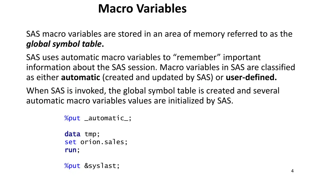 macro variables