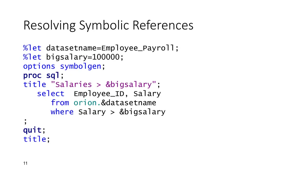 resolving symbolic references