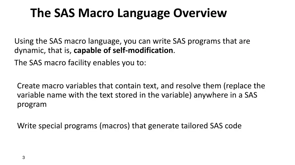 the sas macro language overview 1