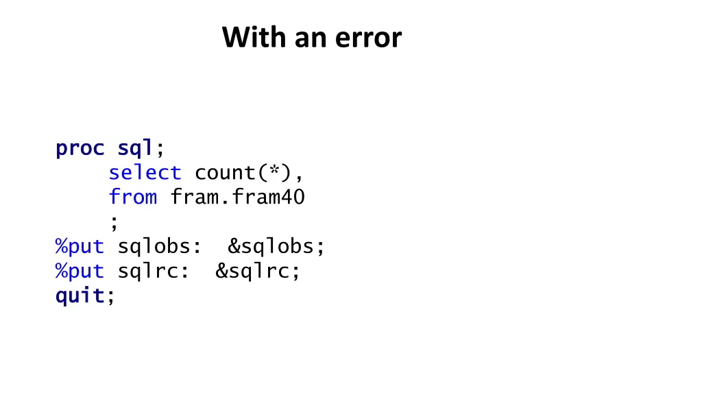 with an error