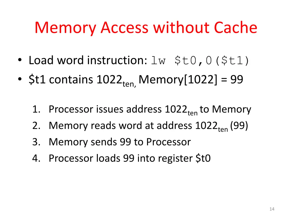 memory access without cache