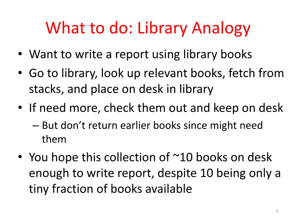 what to do library analogy