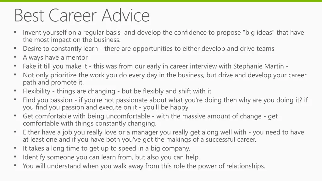 best career advice invent yourself on a regular