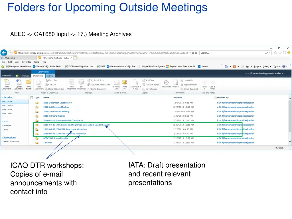 folders for upcoming outside meetings