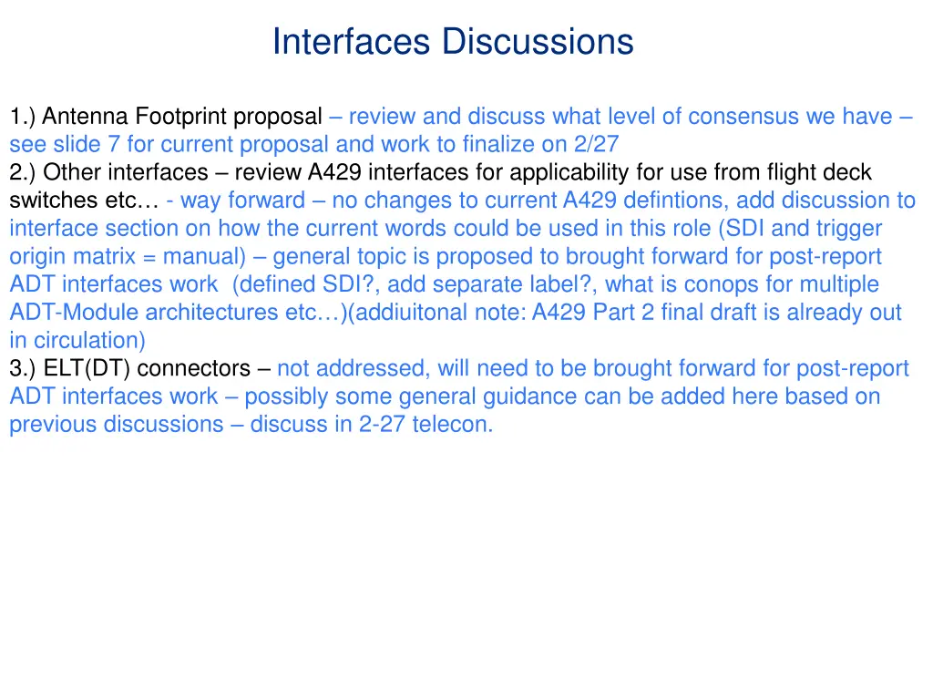 interfaces discussions