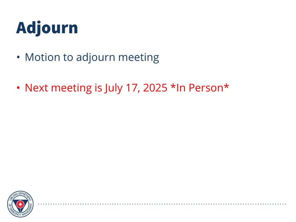 adjourn