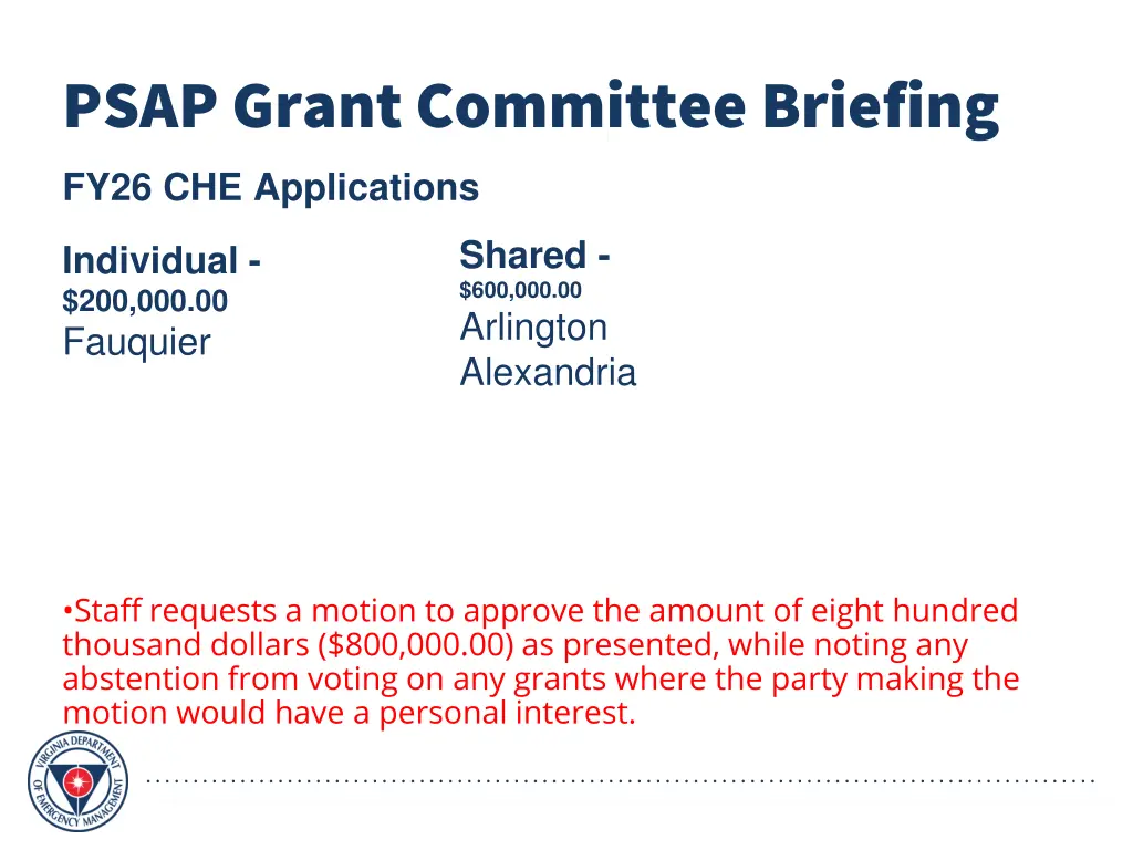 psap grant committee briefing