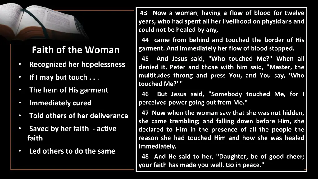 43 now a woman having a flow of blood for twelve 1
