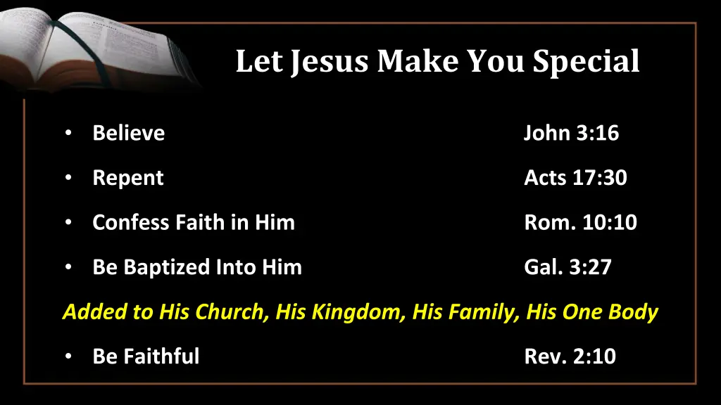 let jesus make you special