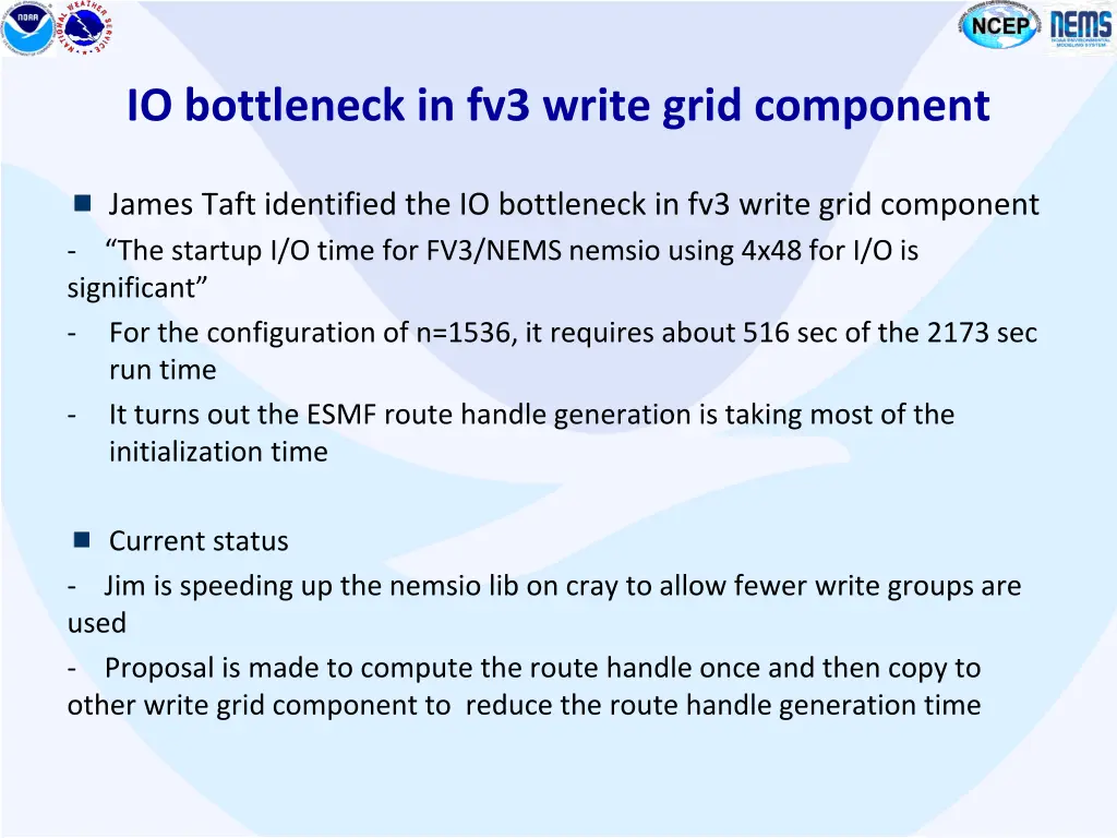 io bottleneck in fv3 write grid component