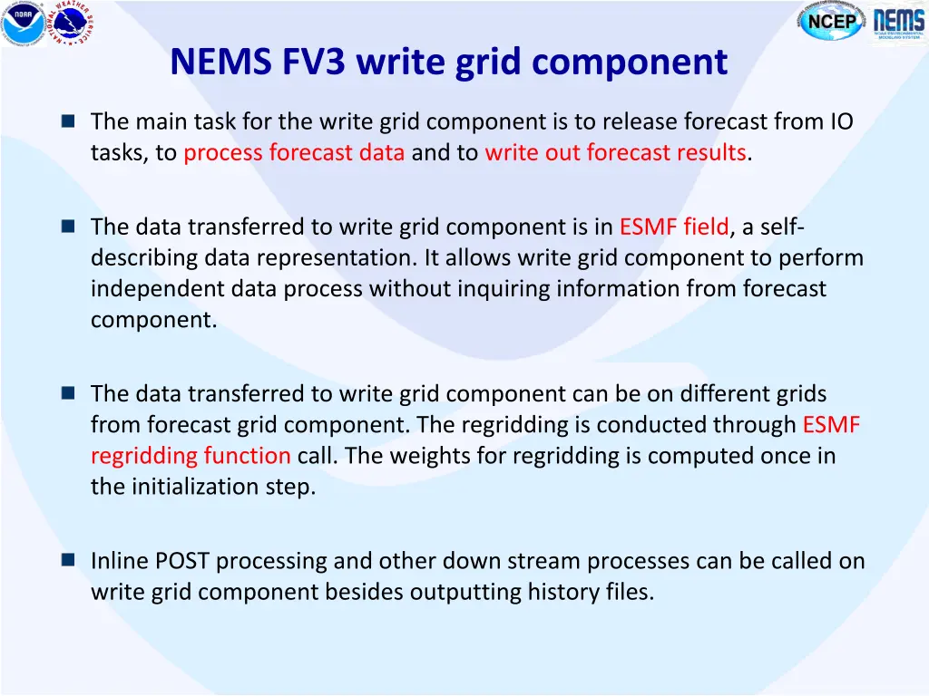 nems fv3 write grid component