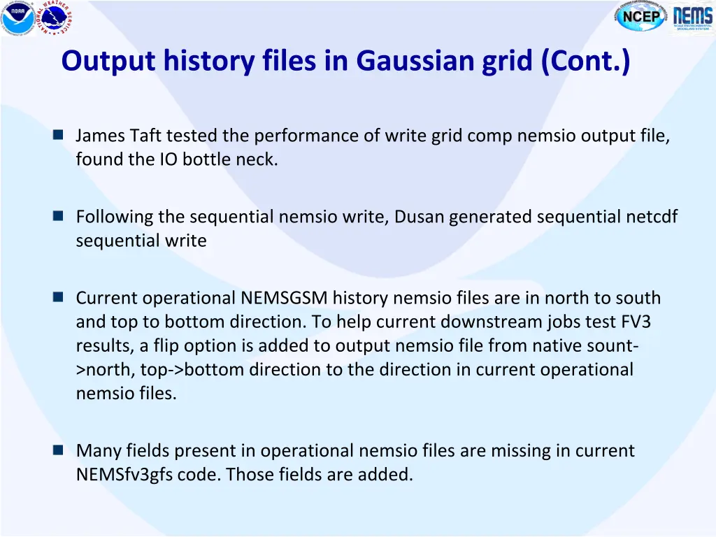 output history files in gaussian grid cont