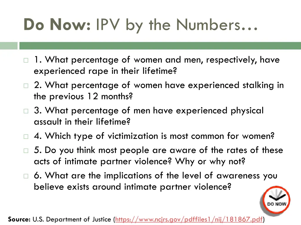 do now ipv by the numbers 1