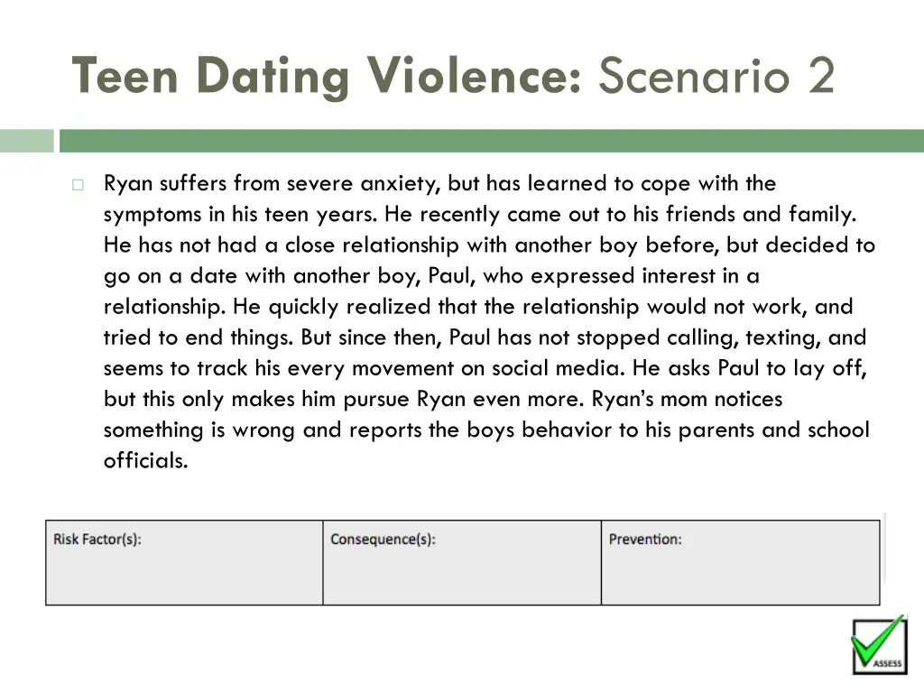 teen dating violence scenario 2