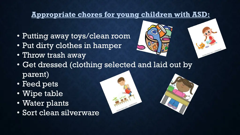 appropriate chores for young children with asd