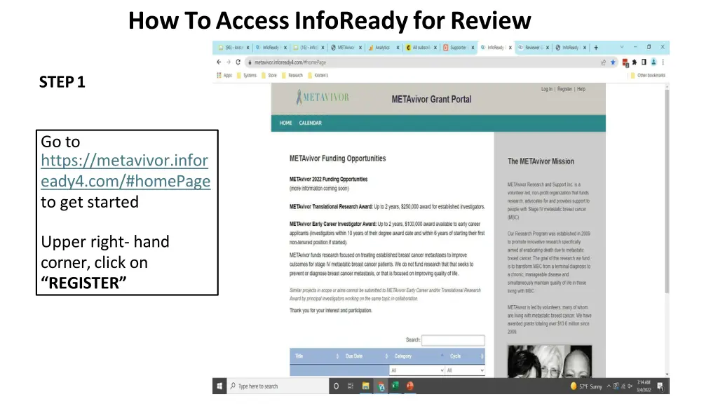 how to access infoready for review
