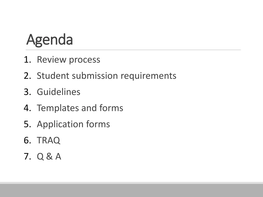 agenda agenda