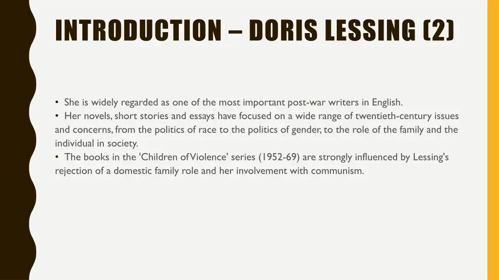 introduction doris lessing 2