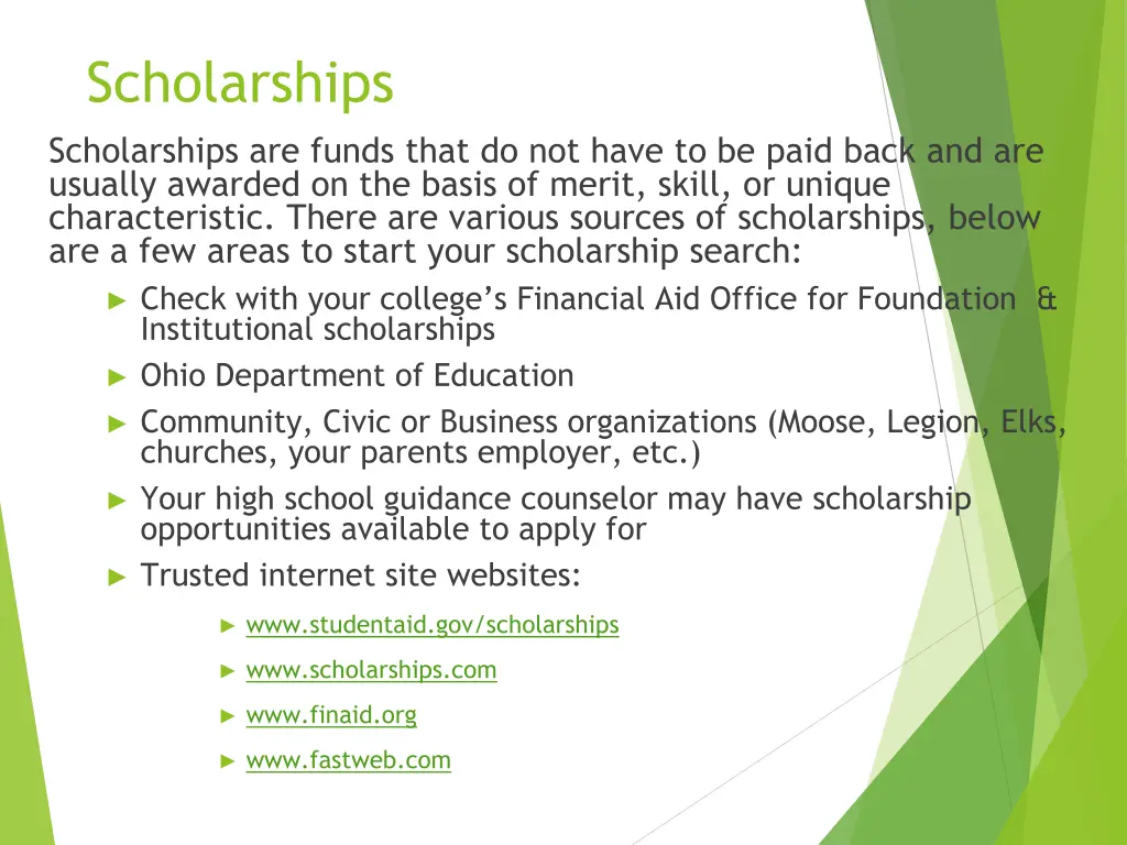 scholarships scholarships are funds that
