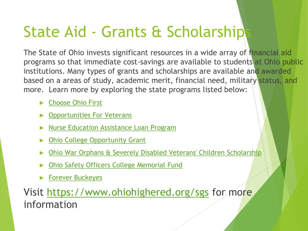 state aid grants scholarships