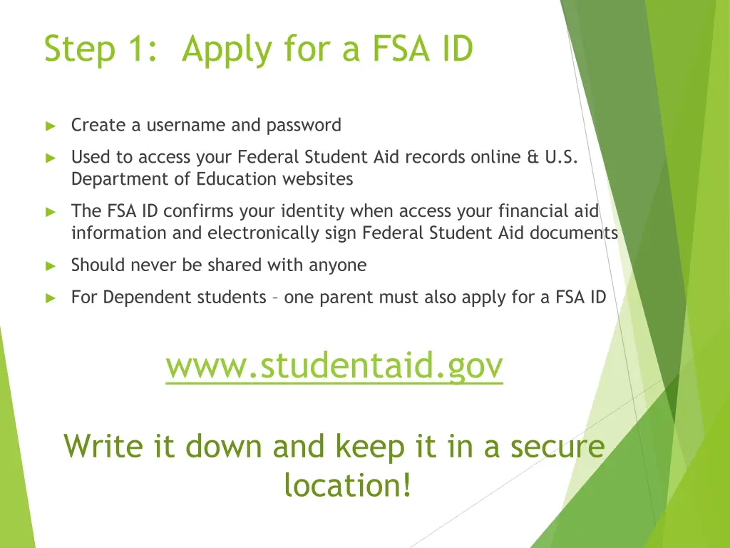 step 1 apply for a fsa id