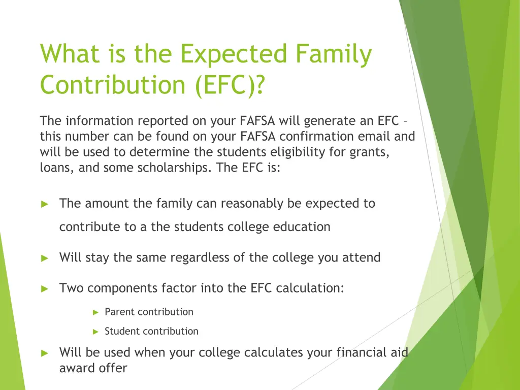 what is the expected family contribution efc