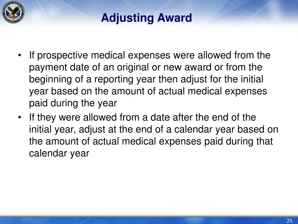 adjusting award