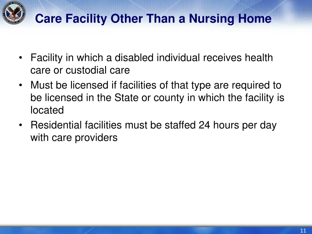 care facility other than a nursing home