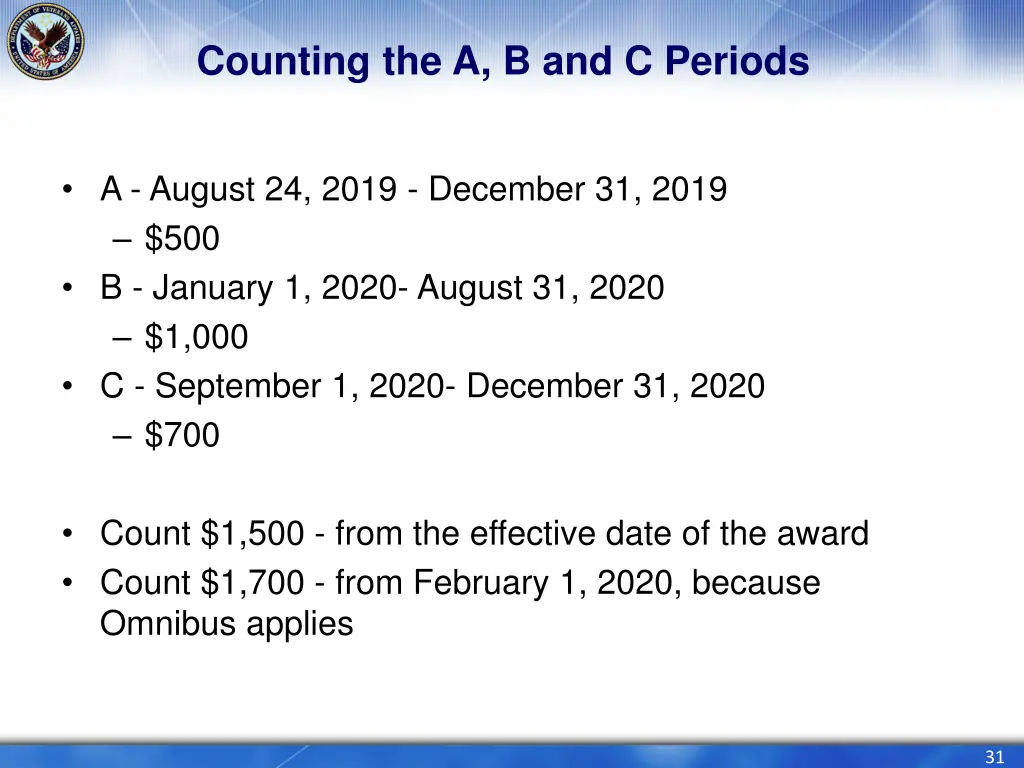 counting the a b and c periods