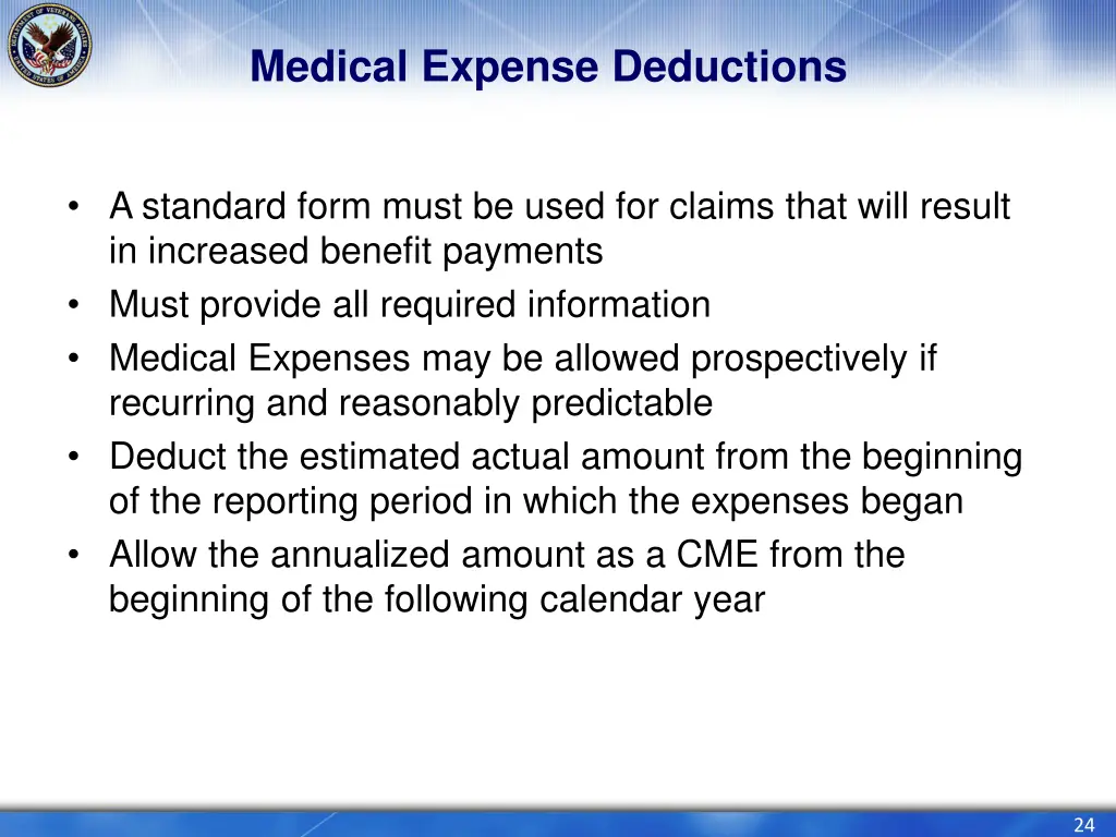 medical expense deductions