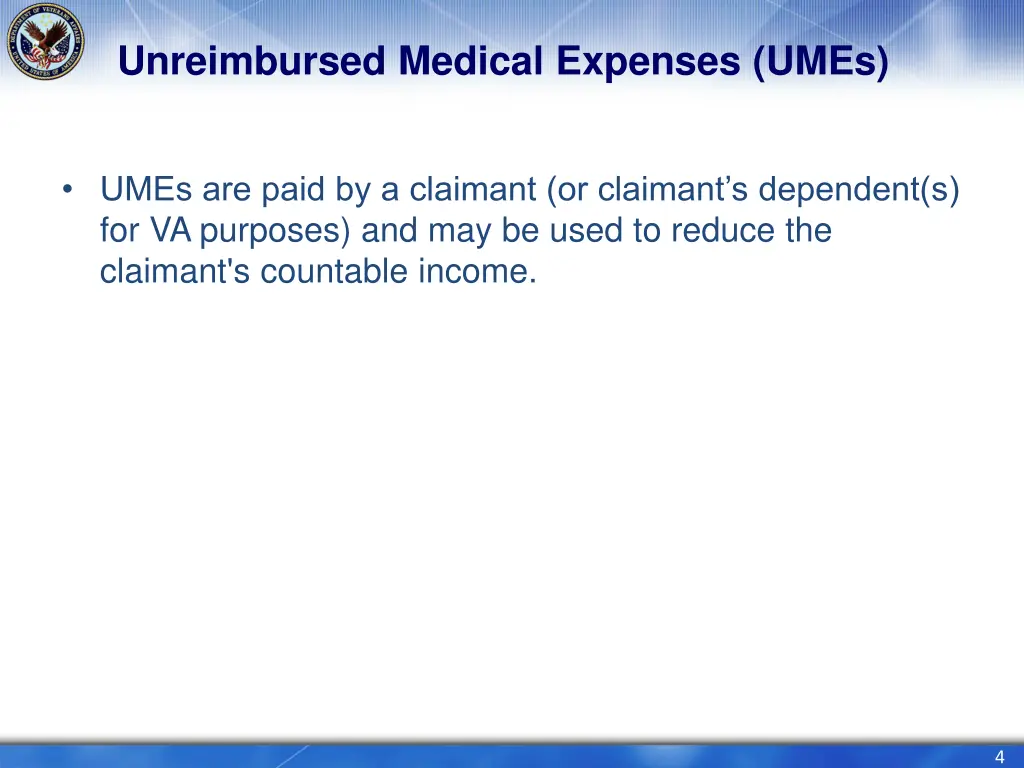 unreimbursed medical expenses umes