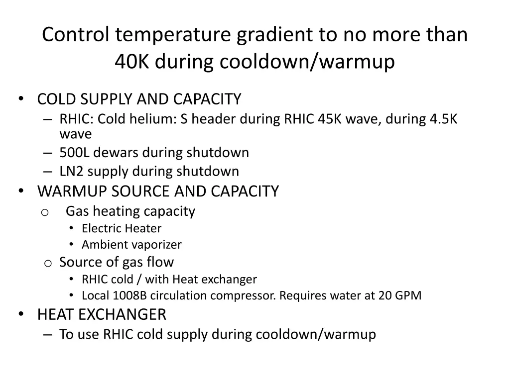 control temperature gradient to no more than
