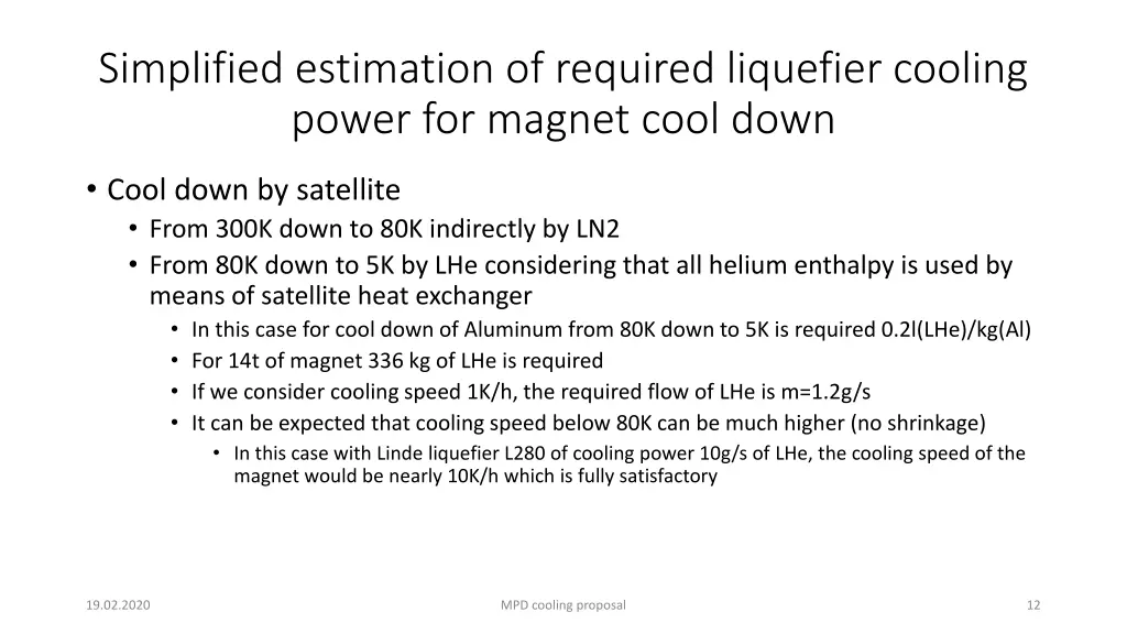 simplified estimation of required liquefier