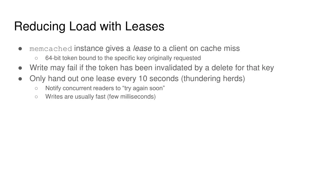 reducing load with leases 1