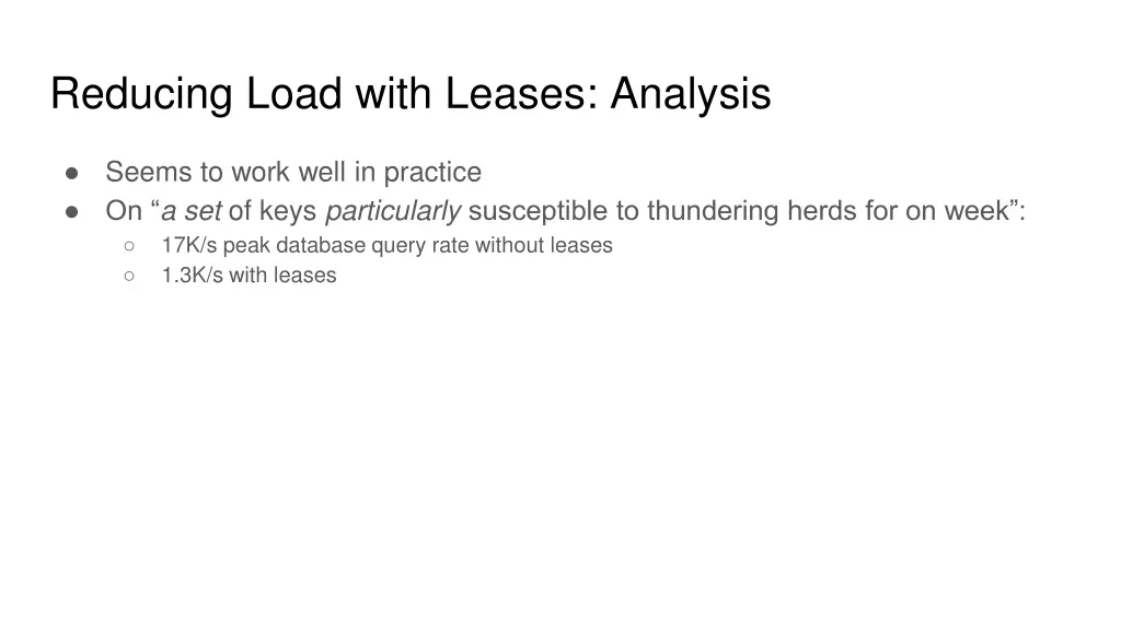reducing load with leases analysis