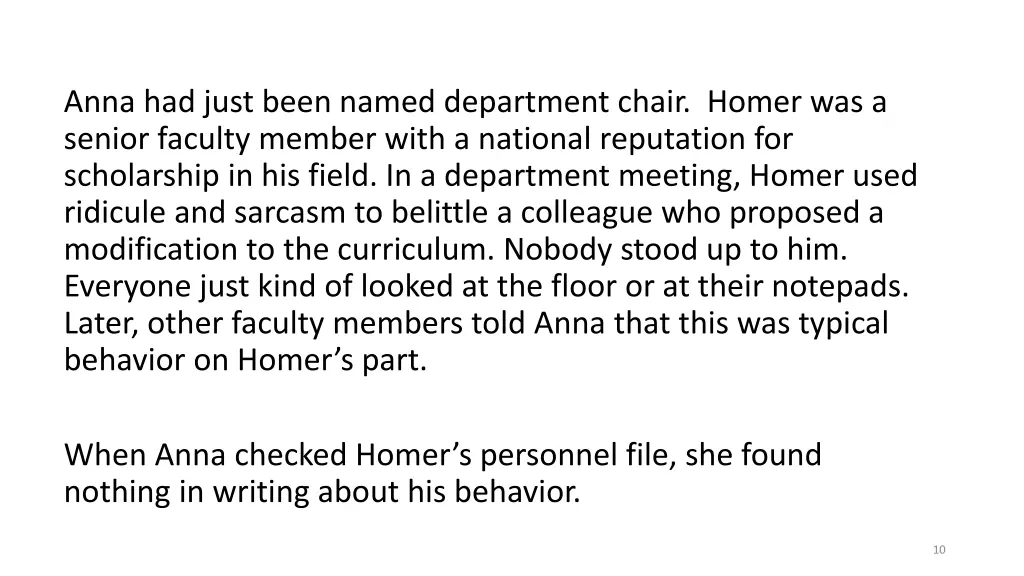 anna had just been named department chair homer