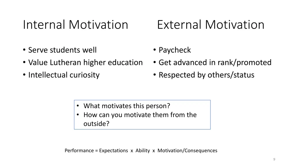 internal motivation