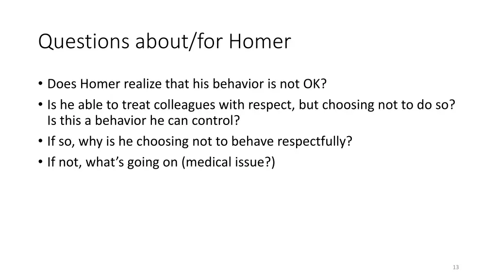 questions about for homer