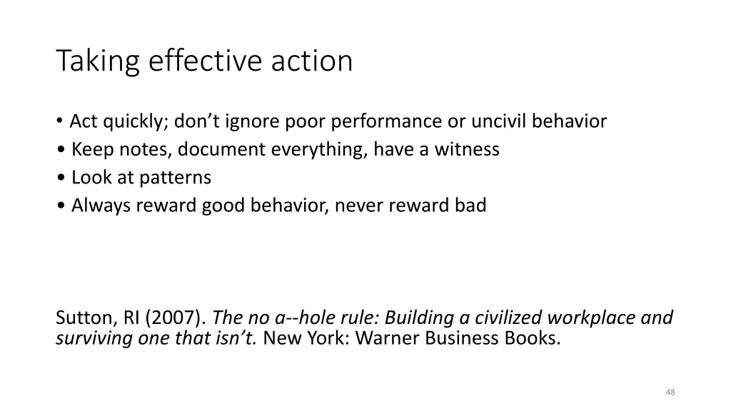 taking effective action