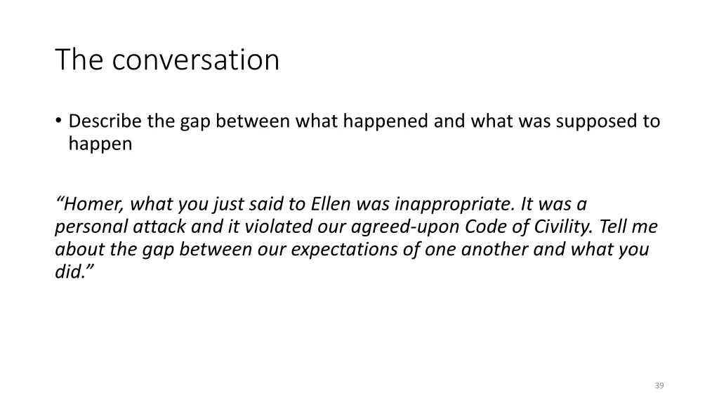 the conversation