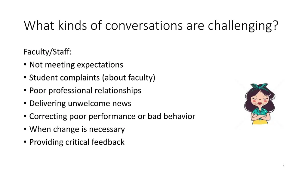 what kinds of conversations are challenging