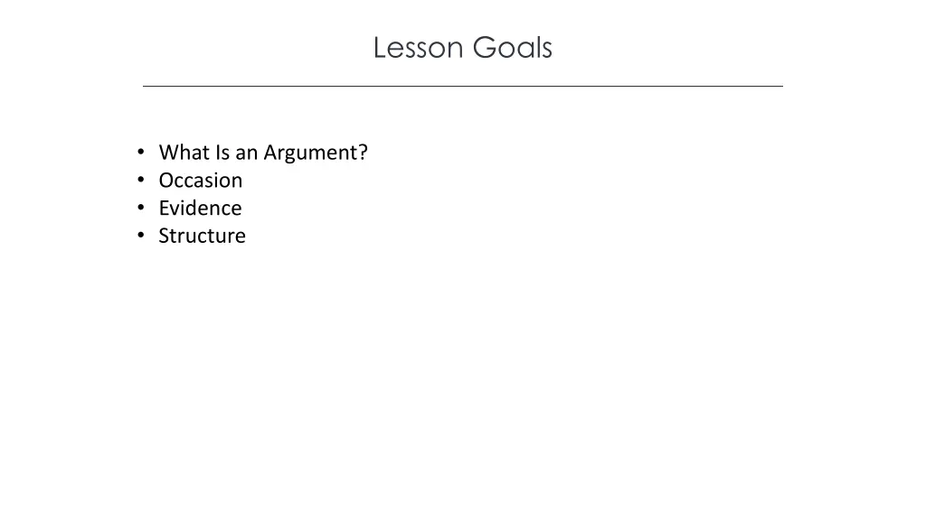 lesson goals