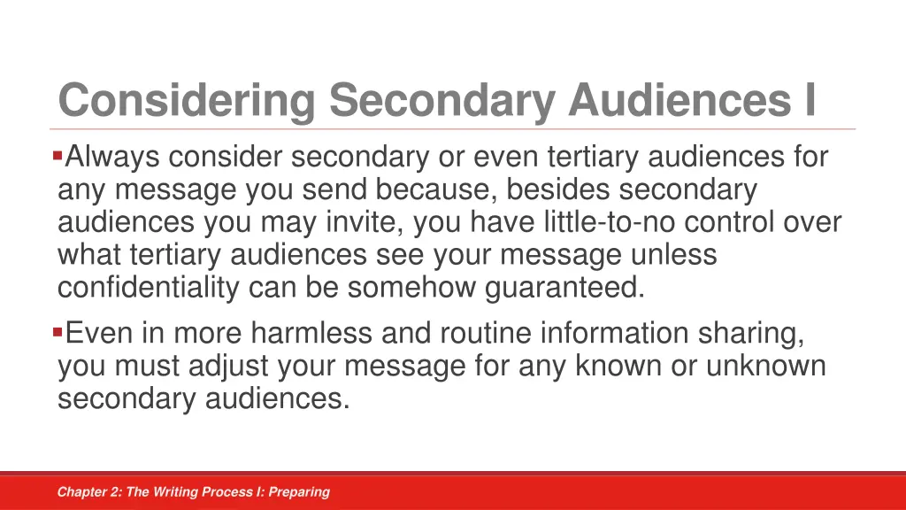 considering secondary audiences i always consider