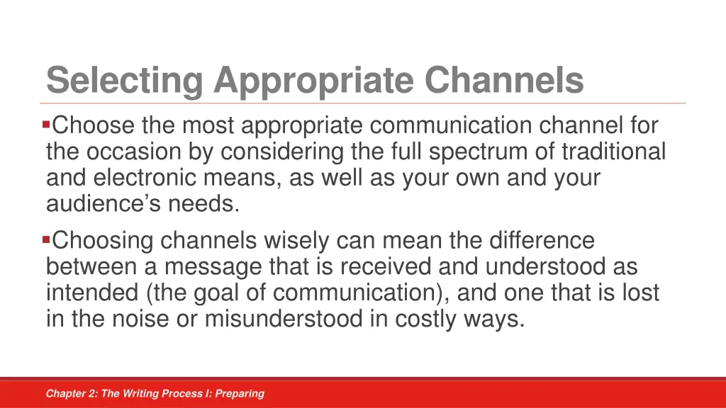 selecting appropriate channels choose the most