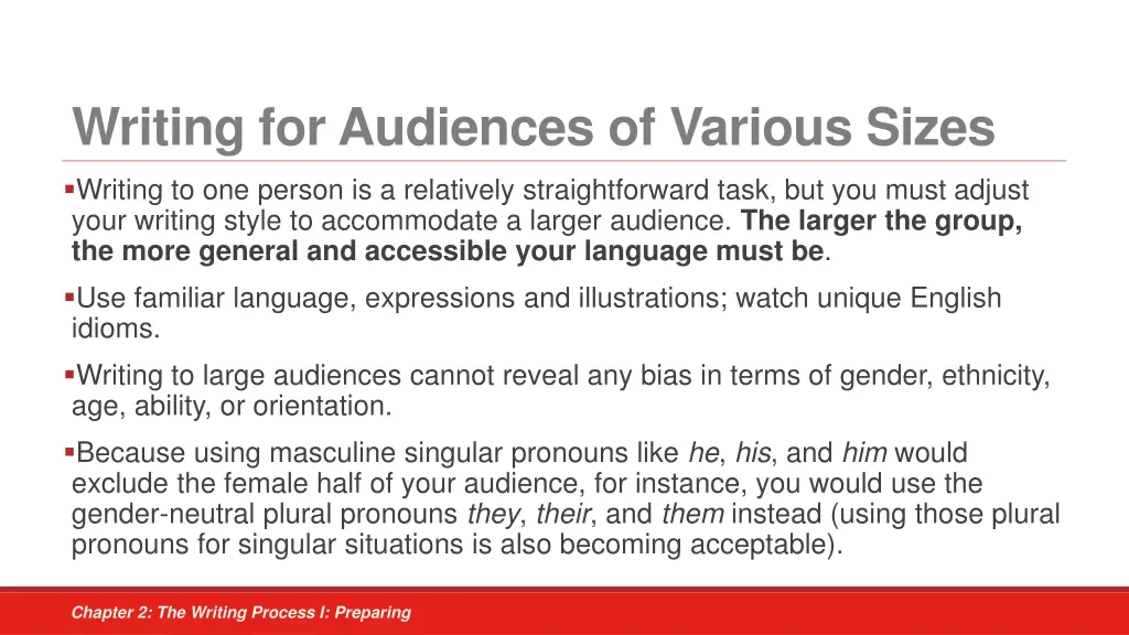 writing for audiences of various sizes
